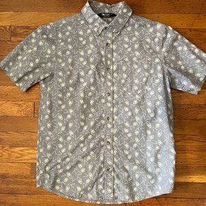 Men's Outdoor Research Janu Button-up Short Sleeve Shirt, size medium, gray